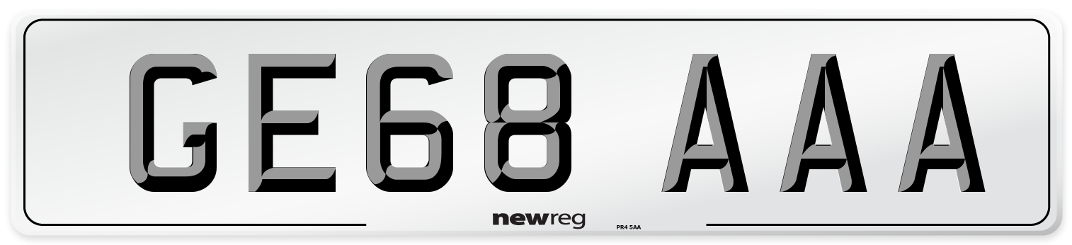 GE68 AAA Number Plate from New Reg